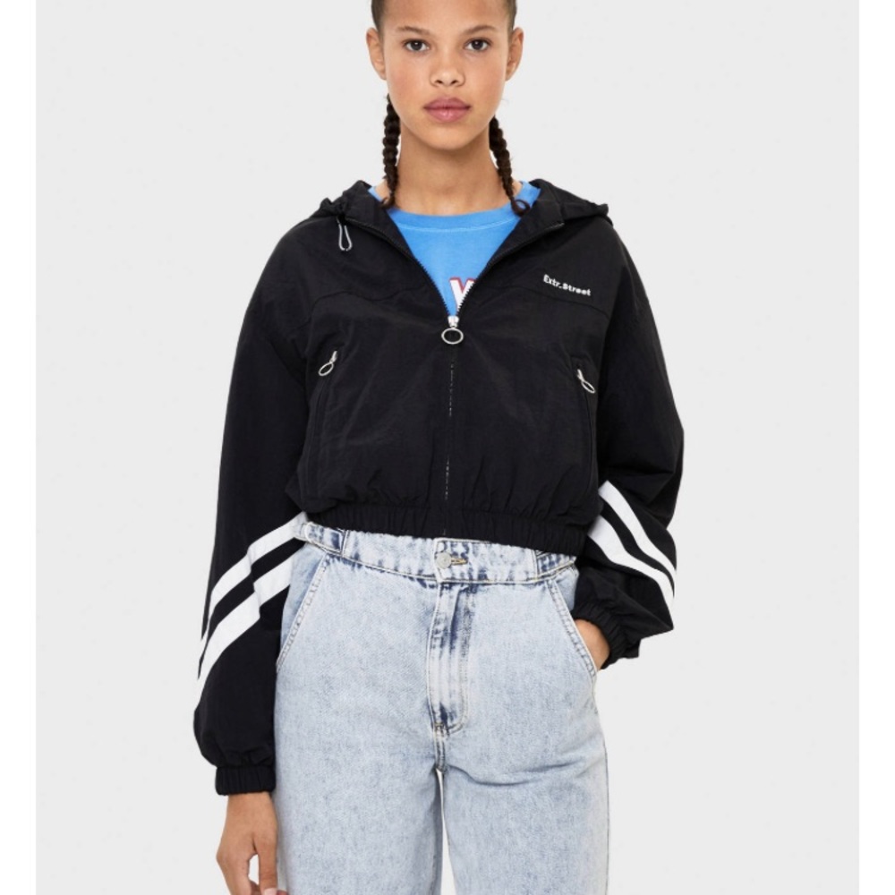 Bershka hooded nylon jacket